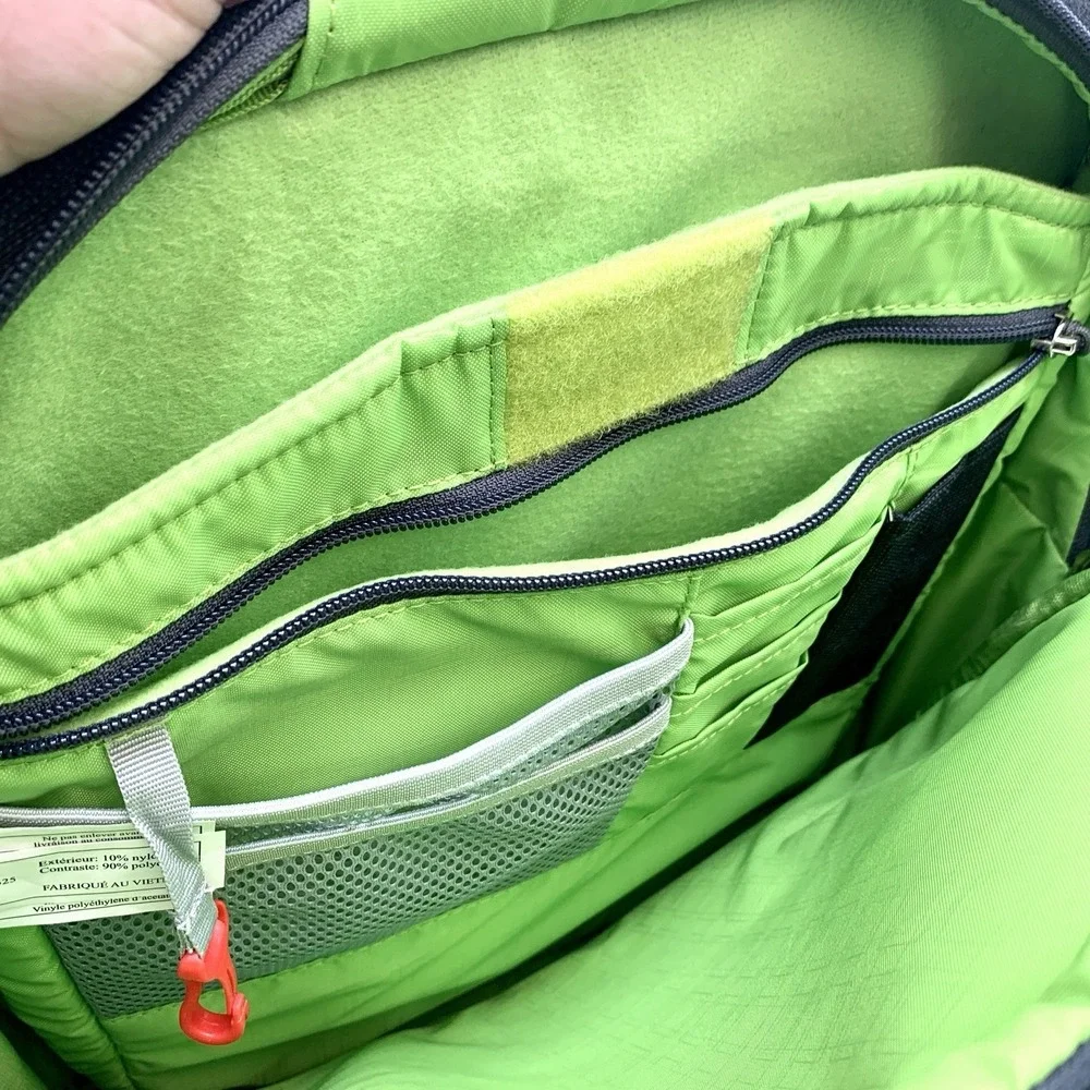 OSPREY Pixel Port Backpack Black w/ Green Lining Laptop Bag, w Osprey Logo